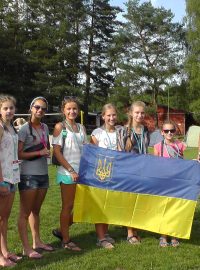 Ukrajinští skauti na středoevropském jamboree v Doksech