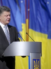 Ukrajinský prezident Petro Porošenko na oslavě Dne nezávislosti v Kyjevě