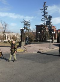 Luhansk během voleb proruských separatistů na Ukrajině