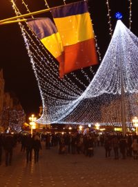 Temešvár - vlajky a vánoční trh