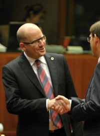 Premiér Bohuslav Sobotka na bruselském summitu EU