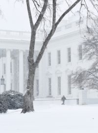 Sníh zasypal i Bílý dům ve Washingtonu