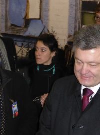 Český ministr zahraničí Lubomír Zaorálek s ukrajinským prezidentem Petrem Porošenkem