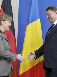 Německá kancléřka Angela Merkelová a rumunský prezident Klaus Iohannis