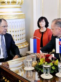 Ruský ministr zahraničí Sergej Lavrov jednal v Bratislavě se slovenským prezidentem Andrejem Kiskou