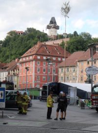 Místo incidentu v centru Štýrského Hradce