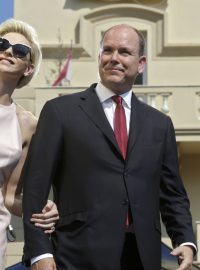 Monacký kníže Albert II. a jeho žena princezna Charlene