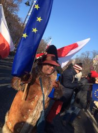 Protivládní demonstrace ve Varšavě