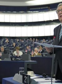 Předseda Evropské komise Jean-Claude Juncker v Evropském parlamentu