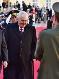 Prezident Miloš Zeman (vpravo) a jeho cínský protějšek Si Tin-pching se setkali na Pražském hradě