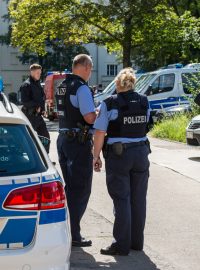 Německá policie na místě zásahu v Eisenhüttenstadtu
