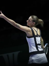 Tenistka Karolína Plíšková během zápasu s Ruskou Světlanou Kuzněcovovou