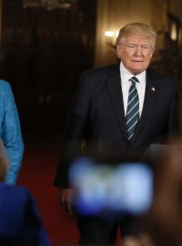 Schůzka amerického prezidenta Donalda Trumpa a německé kancléřky Angely Merkelové