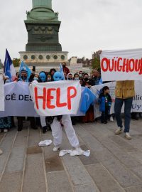 Demonstrace proti ujgurské genocidě (Paříž)