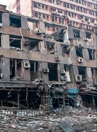 Vybombardovaný Mariupol
