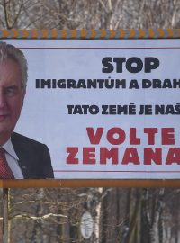 Billboard Miloše Zemana během prezidentské kandidatury v roce 2018