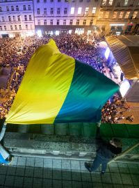 Solidarita s Ukrajinci na Václavském náměstí v Praze