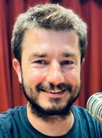 Martin Daněk ve studiu Českého Rozhlasu Vysočina