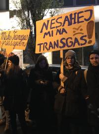 V centru Prahy se protestovalo proti zbourání Transgasu