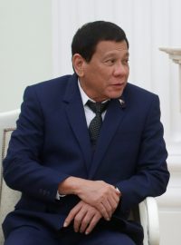 Filipínský prezident Rodrigo Duterte během jednání se svým ruským protějškem Vladimirem Putinem.