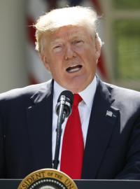 Prezident USA Donald Trump během tiskové konference, kde ohlásil odstoupení od pařížské dohody