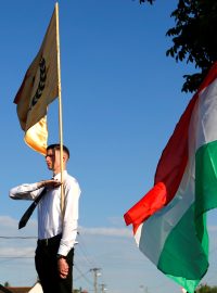 Ohlášení vzniku hnutí Síla a odhodlání v maďarském městě Vecsés 8. července 2017