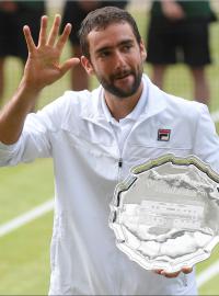 Chorvatský tenista Marin Čilič po finále Wimbledonu