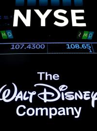 Logo společnosti Disney na burze v New Yorku