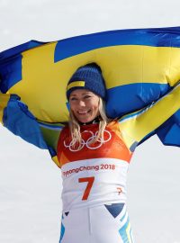 Vítězka obřího slalomu Frida Hansdotterová