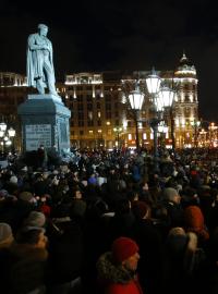 Pietní shromáždění na Puškinově náměstí v Moksvě