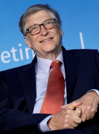 Bill Gates během panelové diskuze ve Washingtonu na snímku z dubna 2018.