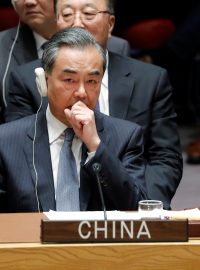 Čínský ministr zahraničních věcí Wang I na zasedání Rady bezpečnosti OSN (ilustrační foto)
