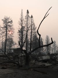 Následky požáru v kalifornském městě Paradise