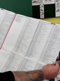 Hlasovací lístek velikosti obří plachty pro volby do pražského magistrátu