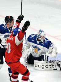 Čeští hokejisté se radují z výhry nad Finskem