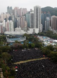 Na povolenou akci do Victoria parku v Hongkongu přišly tisíce lidí.