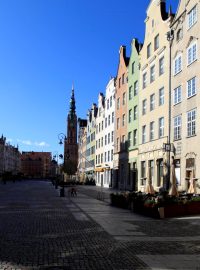Vylidněné ulice v Gdaňsku