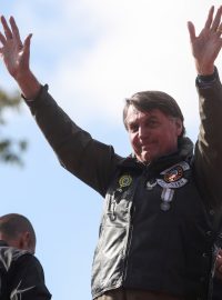 Brazilský prezident Jair Bolsonaro na srazu motocyklistů.