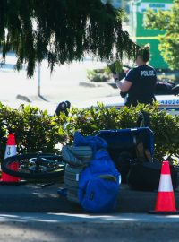 Policisté zasahují na místě činu v kanadském Langley