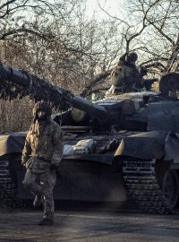 Ukrajinští tankisté u Bachmutu