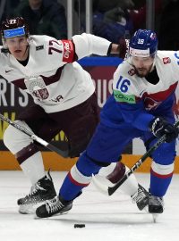 Slovenští hokejisté hrají s Lotyšskem