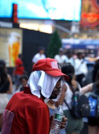 Vlna veder udeřila v USA, Times Square, 29. července 2023