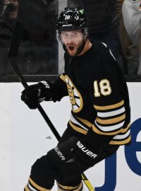 Pavel Zacha v dresu Boston Bruins