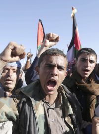 Propalestinská demonstrace v Jemenu