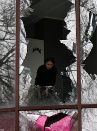 Následky ostřelování v Doněcku
