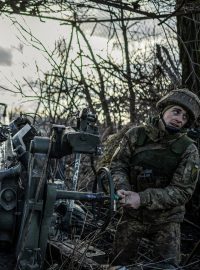 Ukrajinský voják v Doněckém regionu