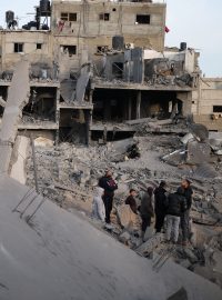 Následky bombardování v Rafáhu