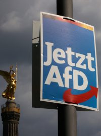 Předvolební plakát pravicové strany Alternativa pro Německo (AfD) pro nadcházející volby do Evropského parlamentu v roce 2024 v Berlíně, 10. května 2024