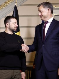 Ukrajinský prezident Volodymyr Zelenskyj a belgický premiér Alexander De Croo