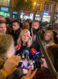 Zuzana Čaputová na Národní třídě v Praze